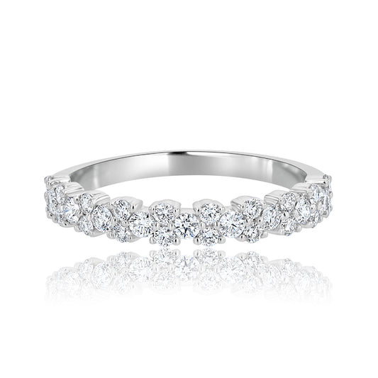 Double-to-Single Design 0.50 Carat Diamond 14K White Gold Wedding Band