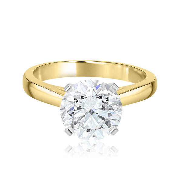 Cathedral-Style 18K Yellow Gold & Platinum Four-Prong Engagement Ring Mounting