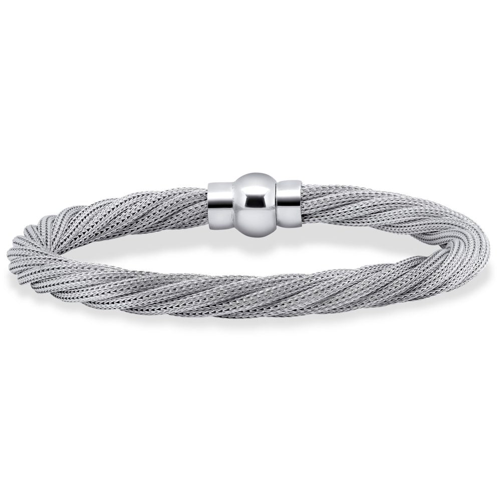 Twisted Rope 7 3/4" Sterling Silver Rodondo Bracelet
