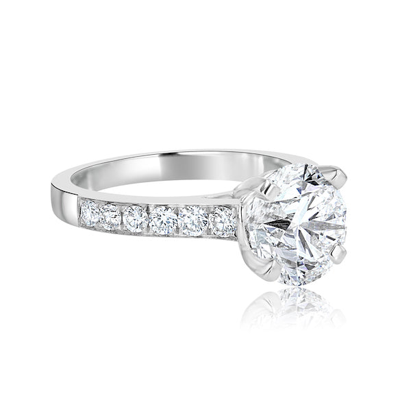 Twelve-Stone 0.47 Carat Diamond 18K White Gold Channel-Set Engagement Ring Setting