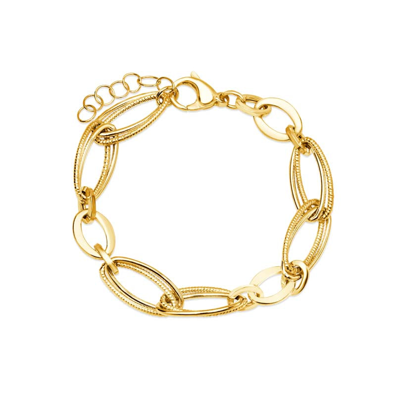 Textured Paperclip Link Bracelet