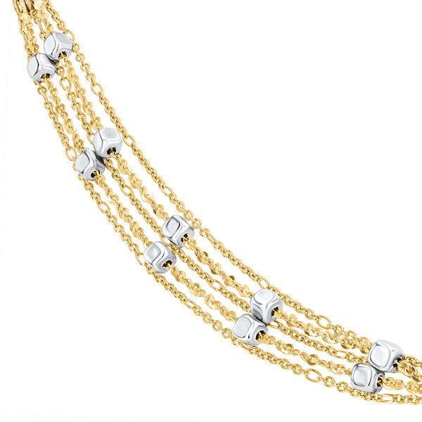 Magnetic Yellow & Silver Ball Chain Bracelet | Washington Diamond