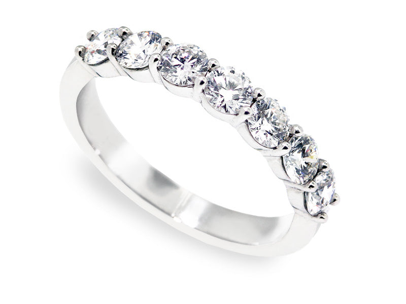 Platinum Shared-Prong Diamond Wedding Band