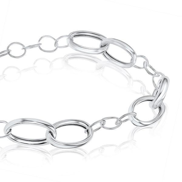 Thick & Thin Paperclip Link Sterling Bracelet | Washington Diamond