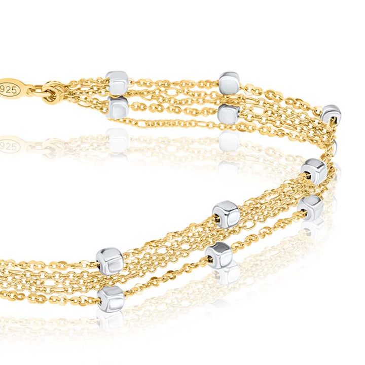 Magnetic Yellow & Silver Ball Chain Bracelet | Washington Diamond