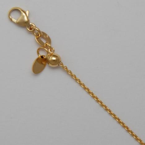 22" Natural Adjustable 14K Yellow Gold 1.3mm Cable Chain