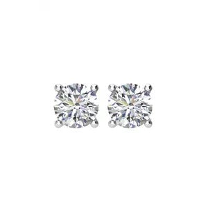 0.50 Carat Diamond Stud 14K White Gold Earrings G-H/SI