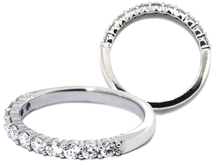 Platinum Shared-Prong Diamond Wedding Band