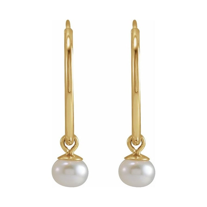 Pearl Endless Hoop Earrings