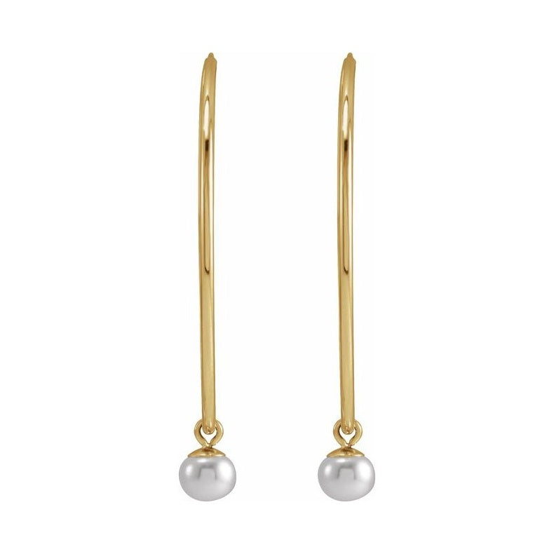 Pearl Endless Hoop Earrings