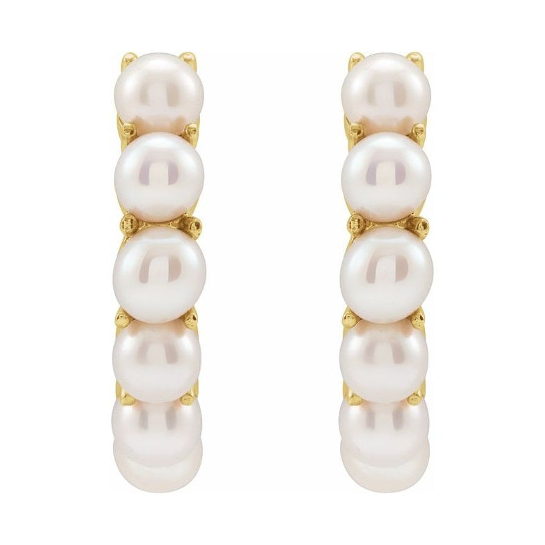 Pearl Huggie Earrings