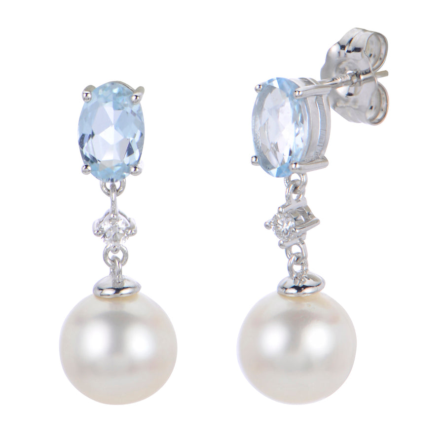 14KT White Gold Freshwater Pearl Earring