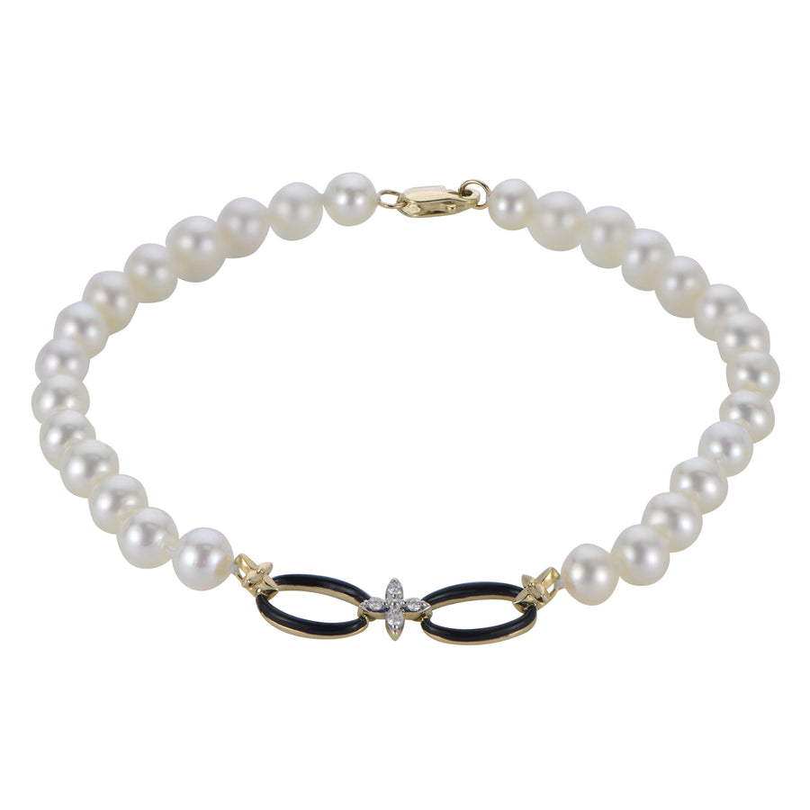 14KT Yellow Gold Freshwater Pearl Bracelet