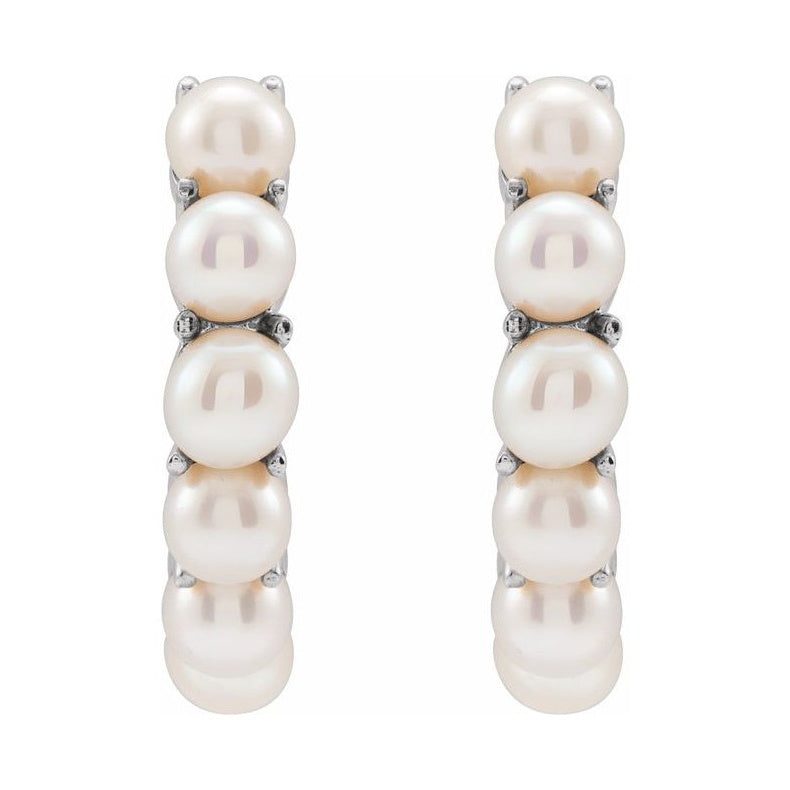 Pearl Huggie Earrings