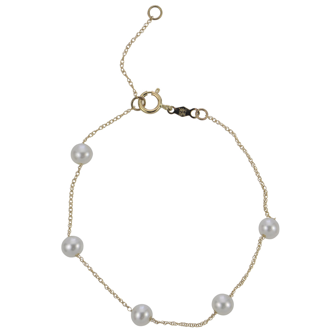 14KT Yellow Gold Freshwater Pearl Bracelet