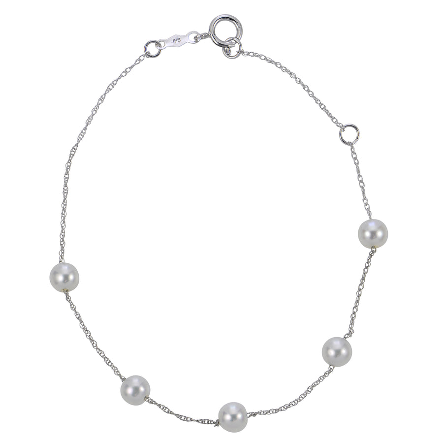 14KT White Gold Freshwater Pearl Bracelet