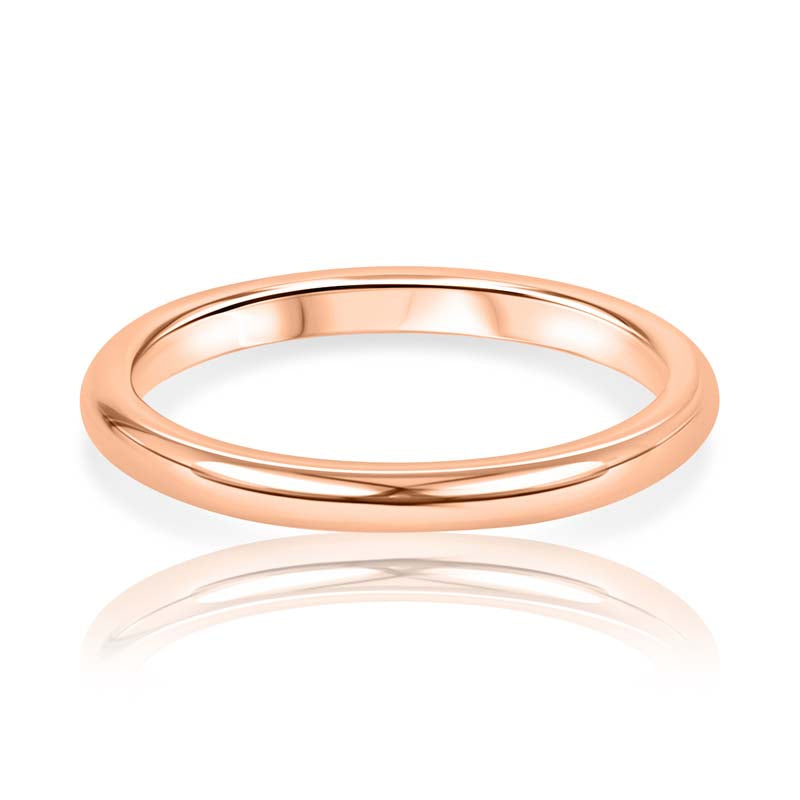 2.0mm Half-Round 18K Rose Gold Wedding Band