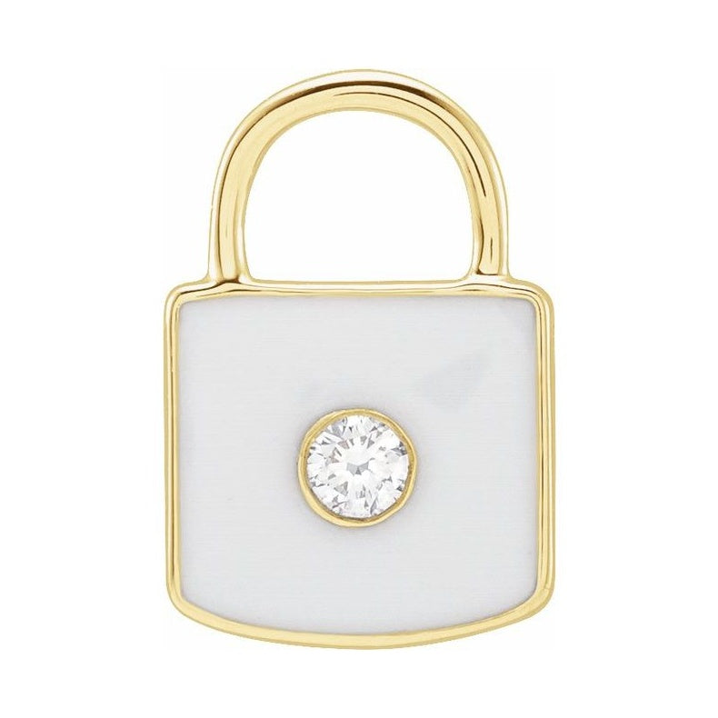 Accented Enamel Lock Charm/Pendant