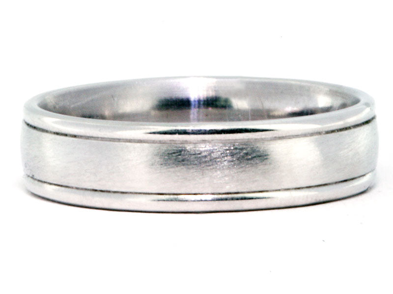 6mm Platinum Satin-Center Men's Wedding Band