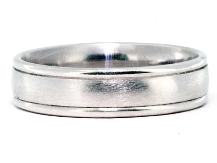 6mm Platinum Satin-Center Men's Wedding Band