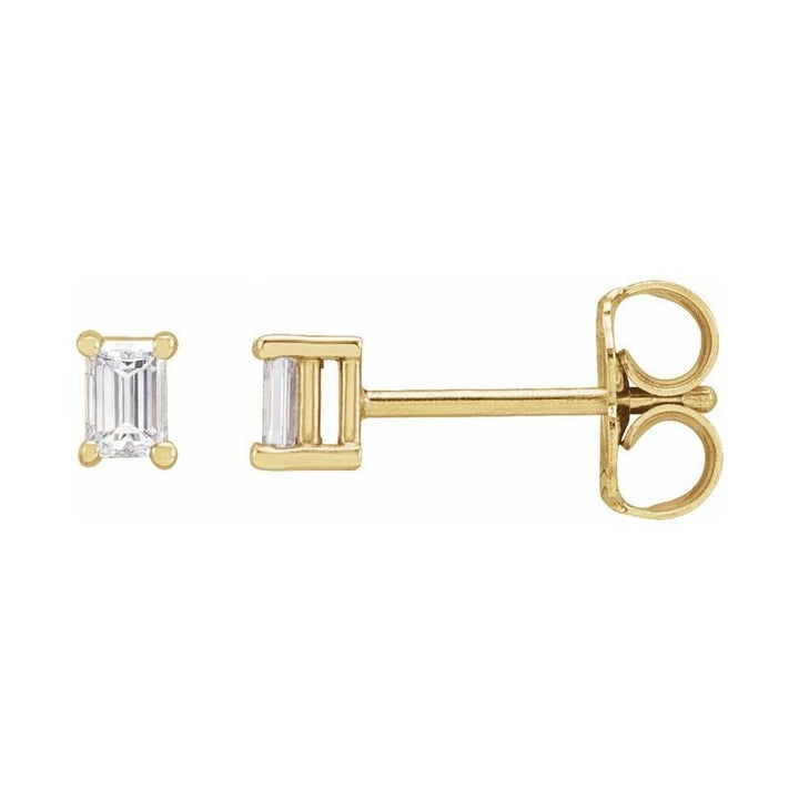 Straight Baguette 4-Prong Stud Earrings