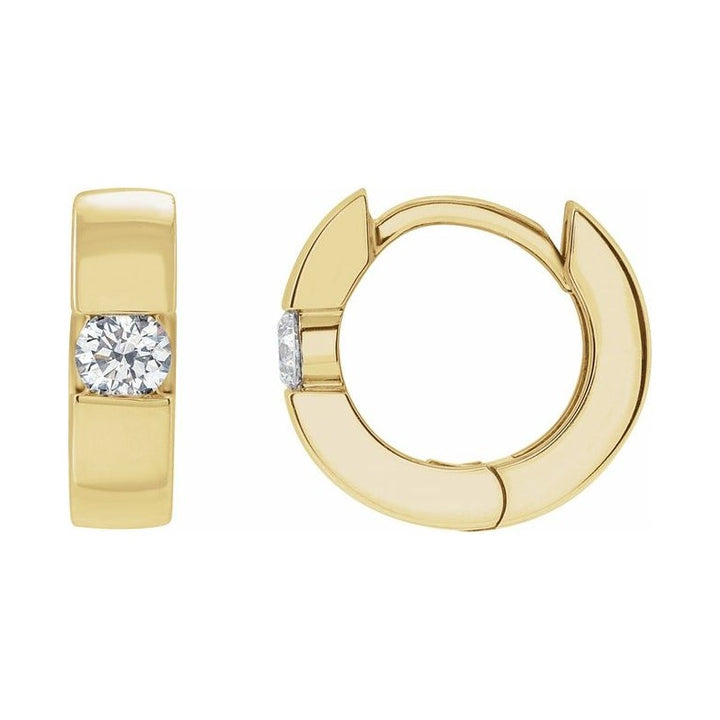 Accented Huggie Hoop Earrings