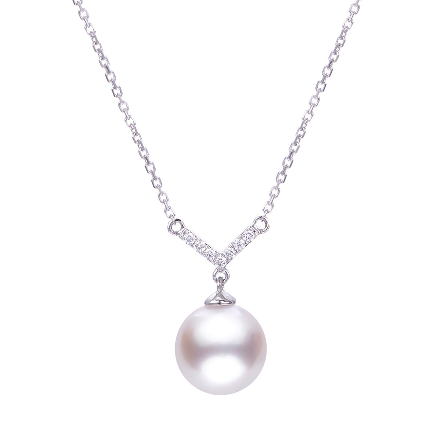 14KT White Gold Akoya Pearl Necklace