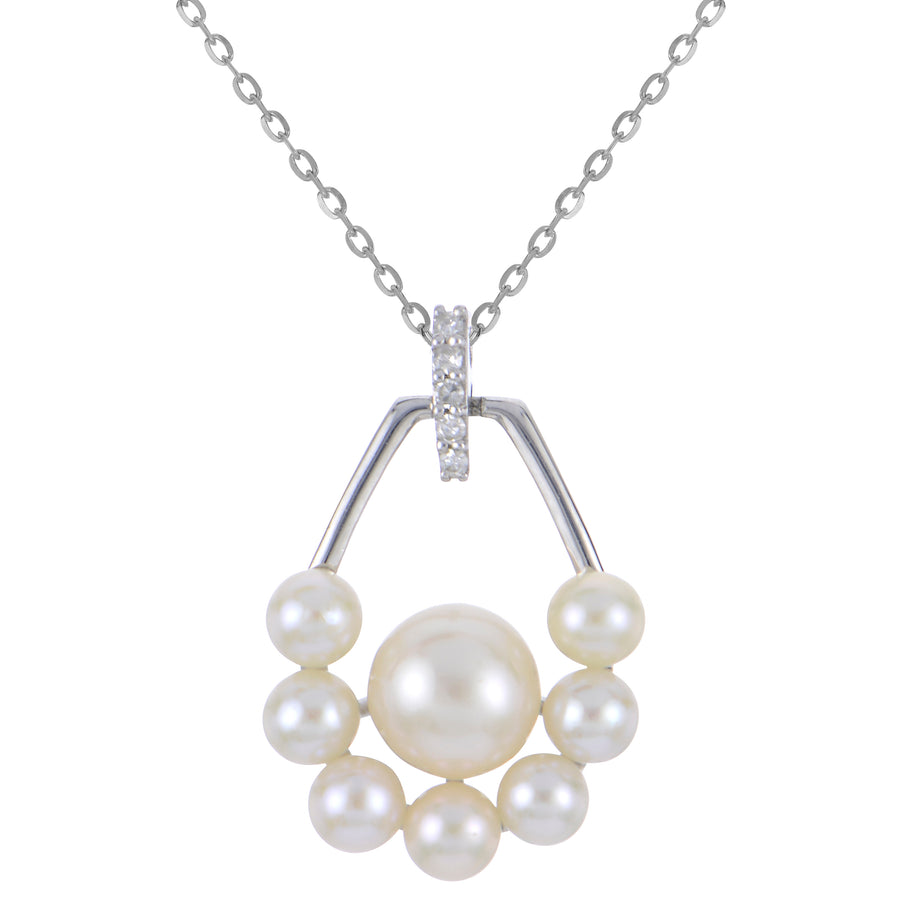 14KT White Gold Freshwater Pearl Necklace