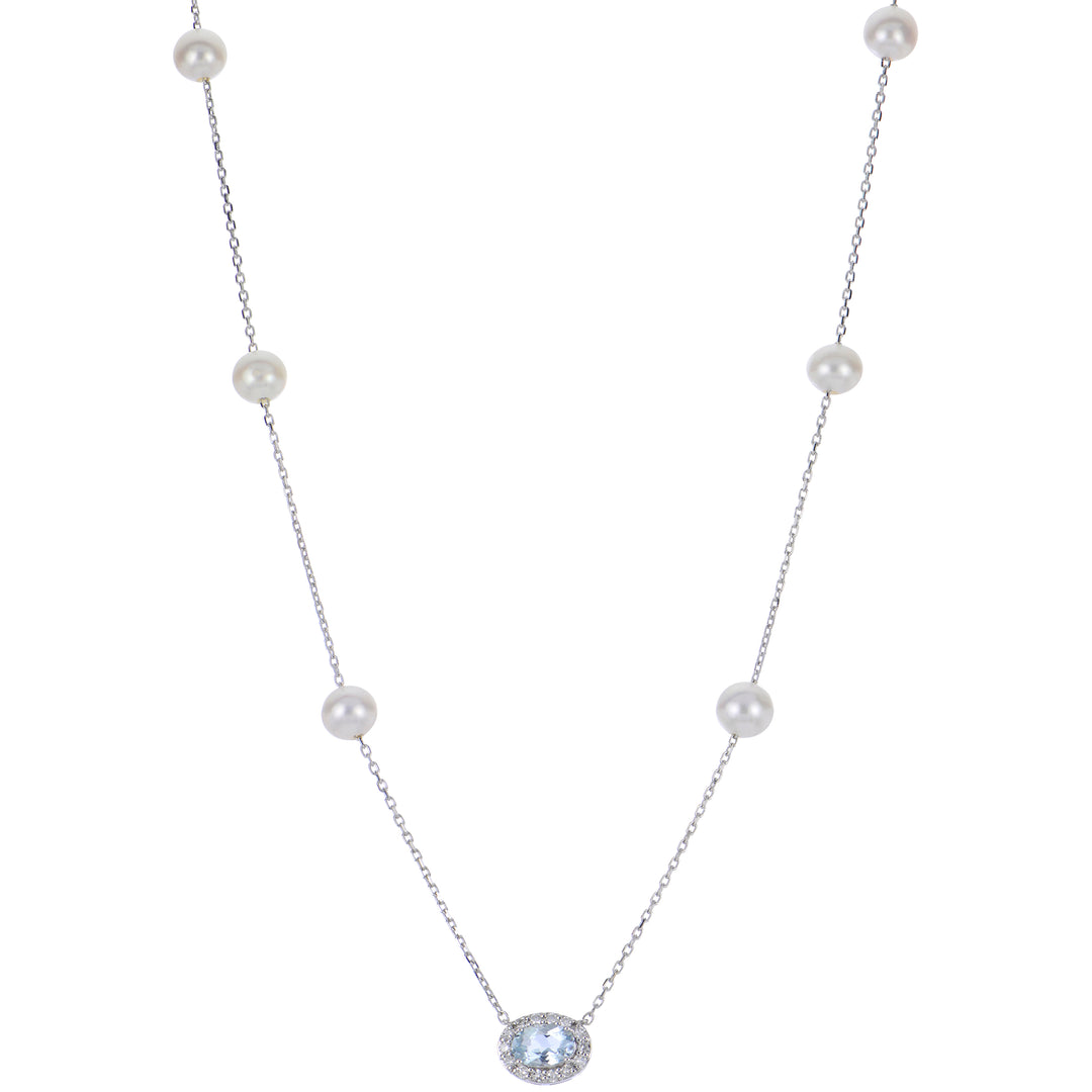 14KT White Gold Freshwater Pearl Necklace