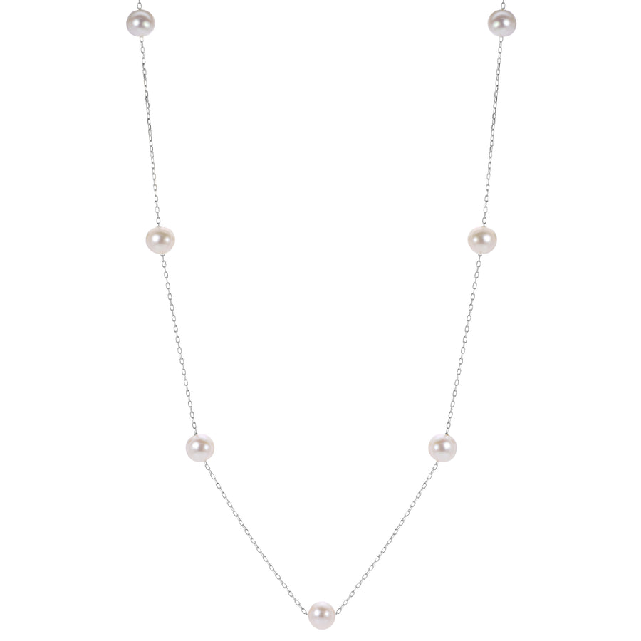 14KT White Gold Freshwater Pearl Necklace