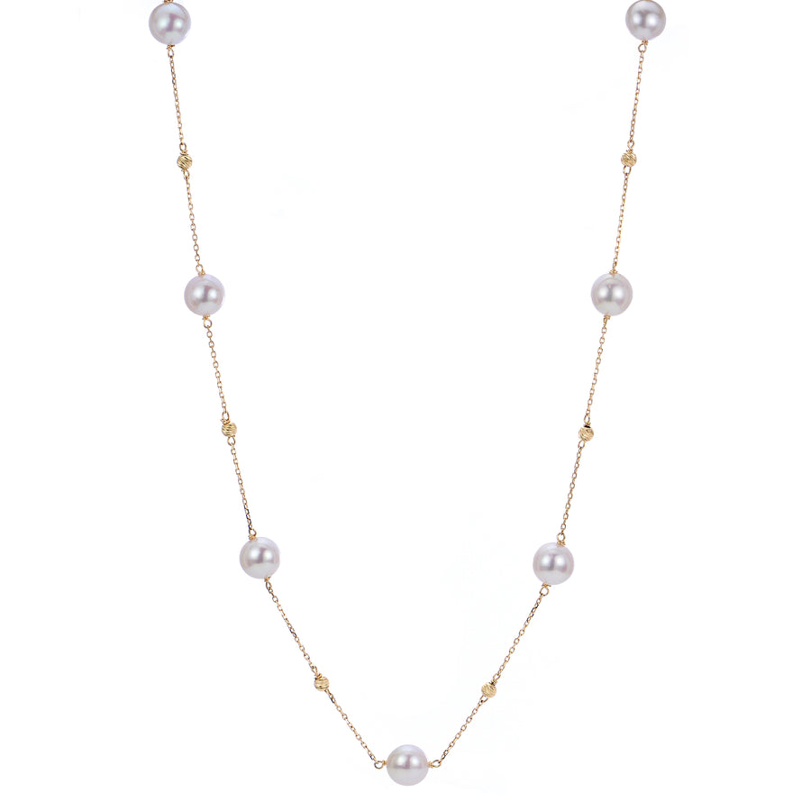 14KT Yellow Gold Akoya Pearl Necklace