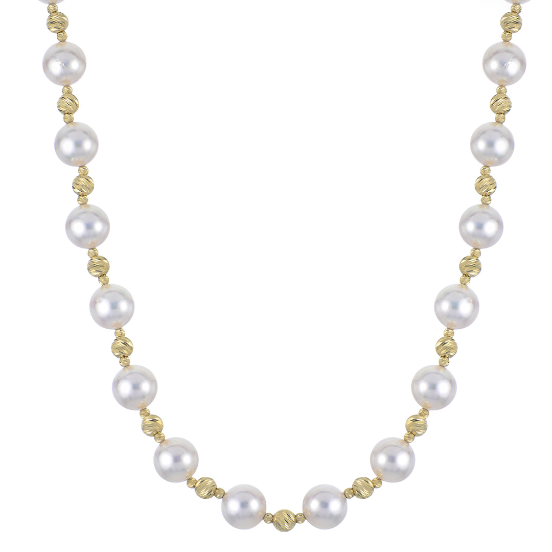 14KT Yellow Gold Akoya Pearl Necklace