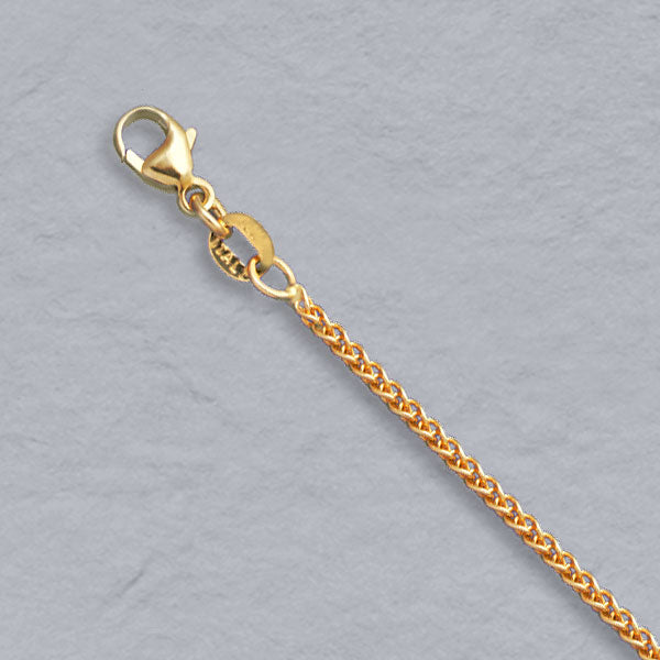 30" 14kt Yellow Gold Spiga Link Chain 1.5mm
