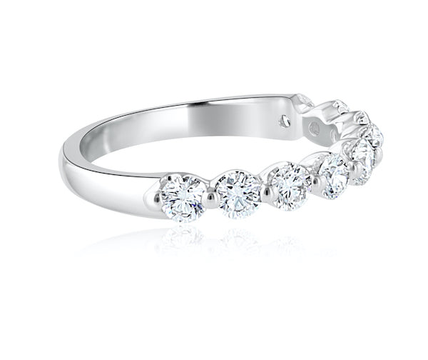Shared-Prong Floating Diamond Wedding Band