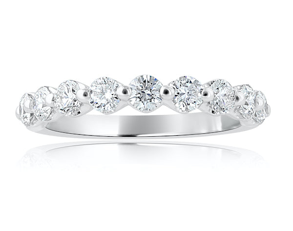 Shared-Prong Floating Diamond Wedding Band