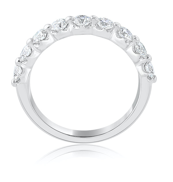 Shared-Prong Floating Diamond Wedding Band