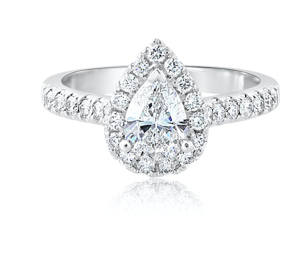 Pear-Shaped Halo Platinum Engagement Setting | Washington Diamond