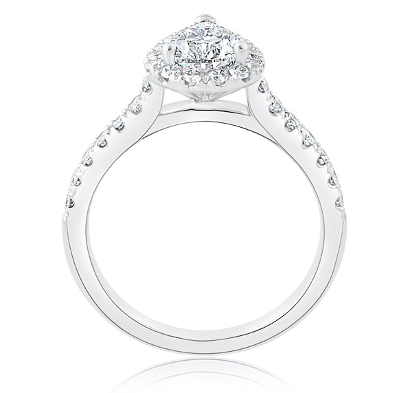 Pear-Shaped Halo Platinum Engagement Setting | Washington Diamond