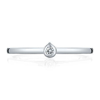 18K White Gold Teardrop Design Diamond Ring