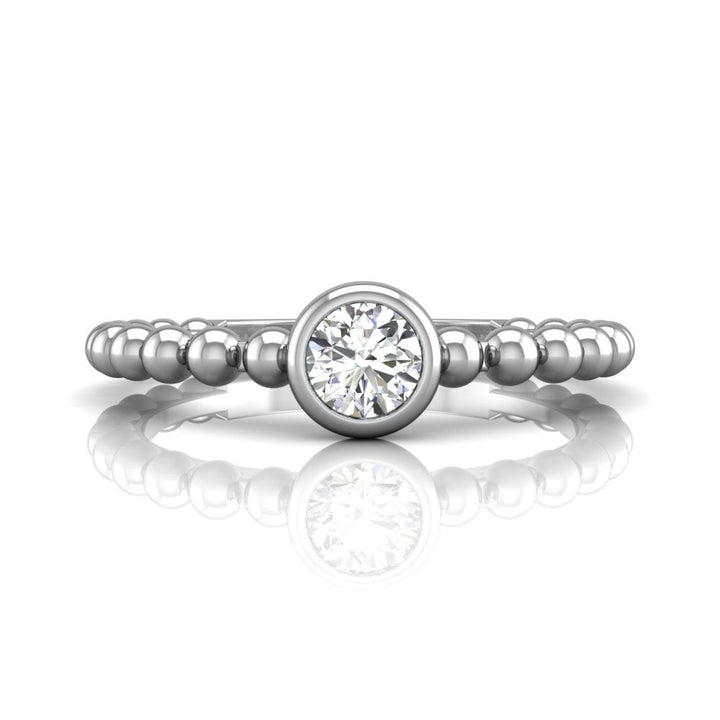 Beaded 0.25 CT  18KW Bezel-Set Solitaire Ring | Washington Diamond