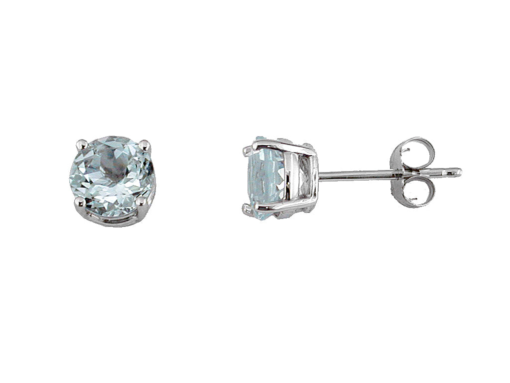 Fab 1.55 CT Aquamarine 14KW Stud Earrings | Washington Diamond