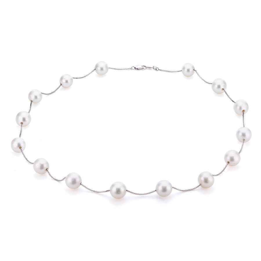 14KT White Gold Freshwater Pearl Necklace