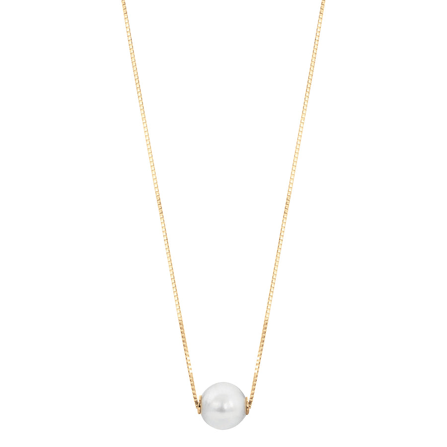 14KT Yellow Gold Akoya Pearl Solitaire Necklace