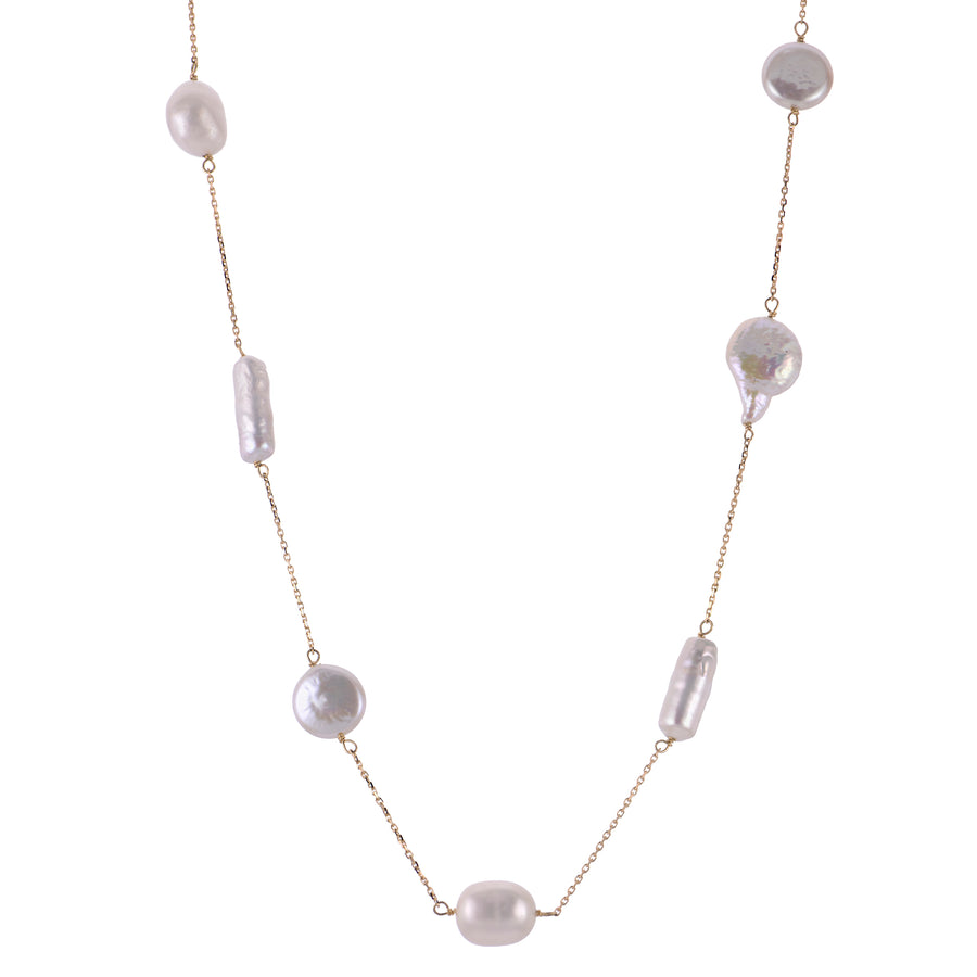 14KT Yellow Gold Freshwater Pearl Necklace