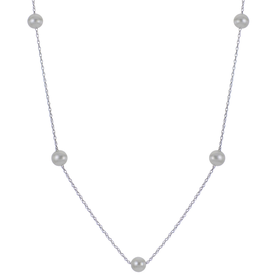 14KT White Gold Freshwater Pearl Necklace