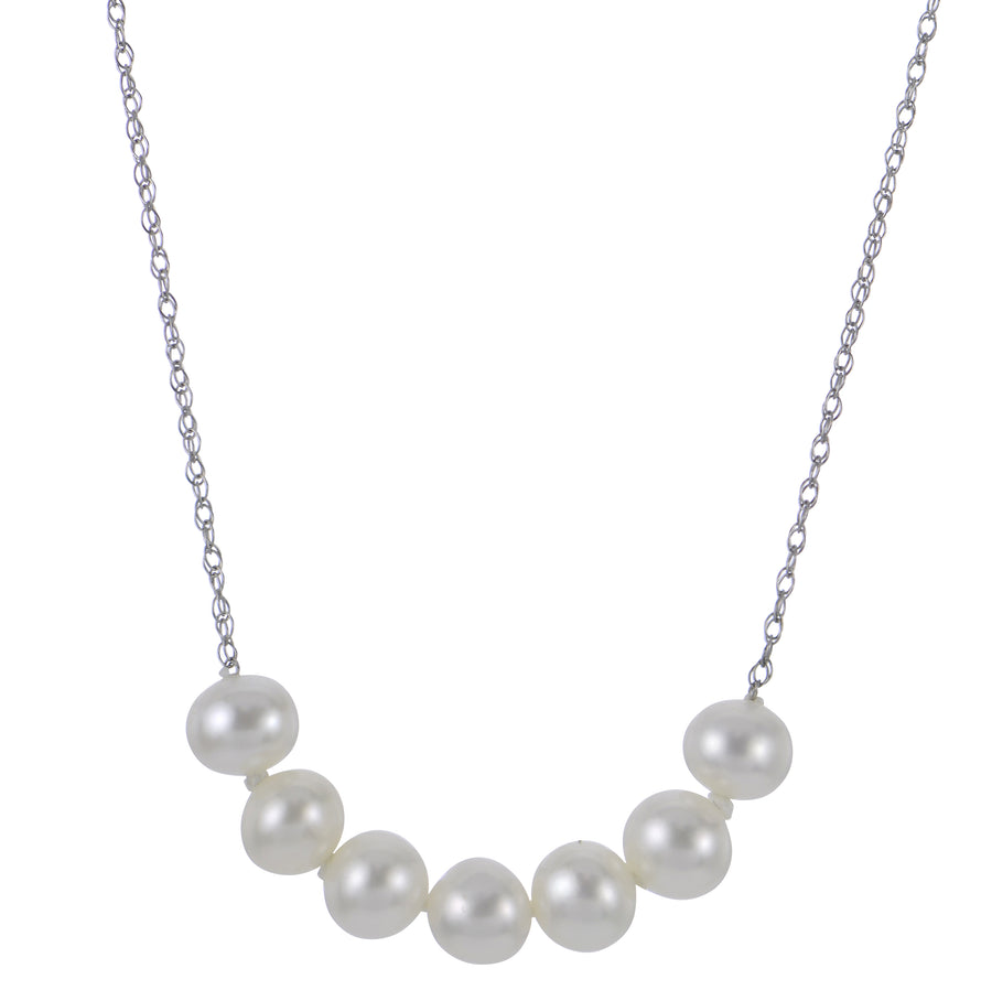 14KT White Gold Freshwater Pearl Necklace