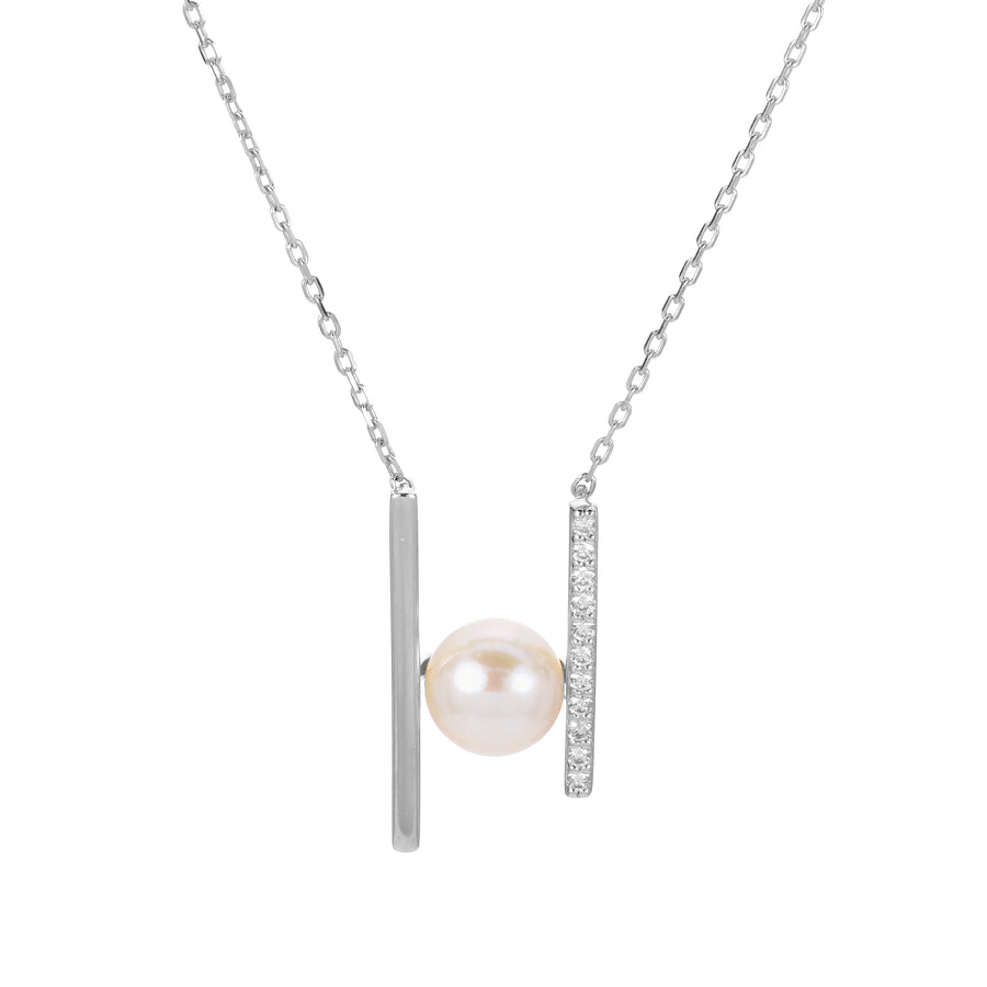 14KT White Gold Freshwater Pearl Necklace
