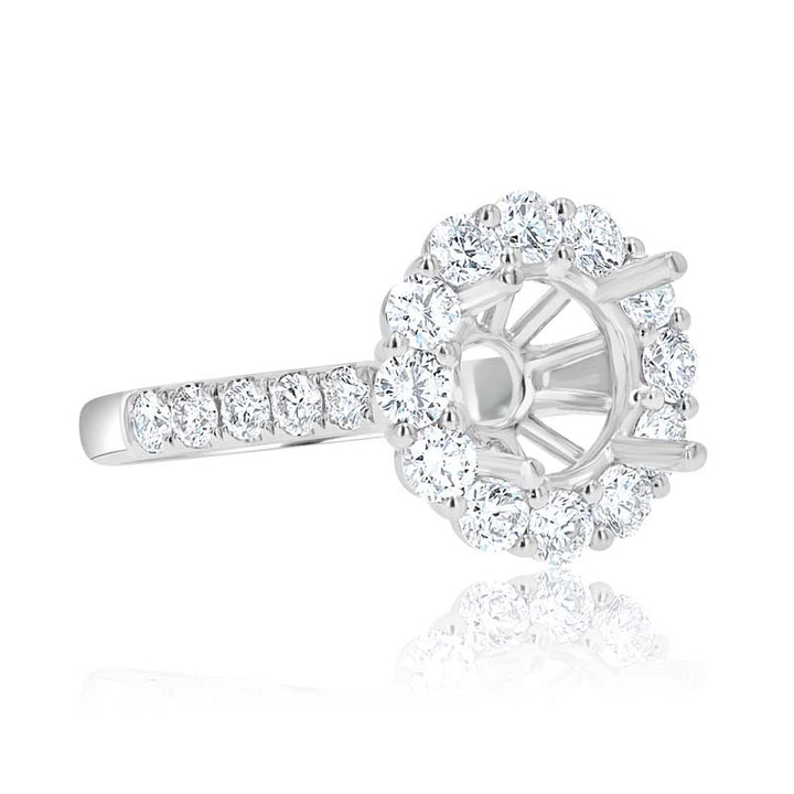 Iconic Diamond Circle Halo Platinum Engagement Ring Setting