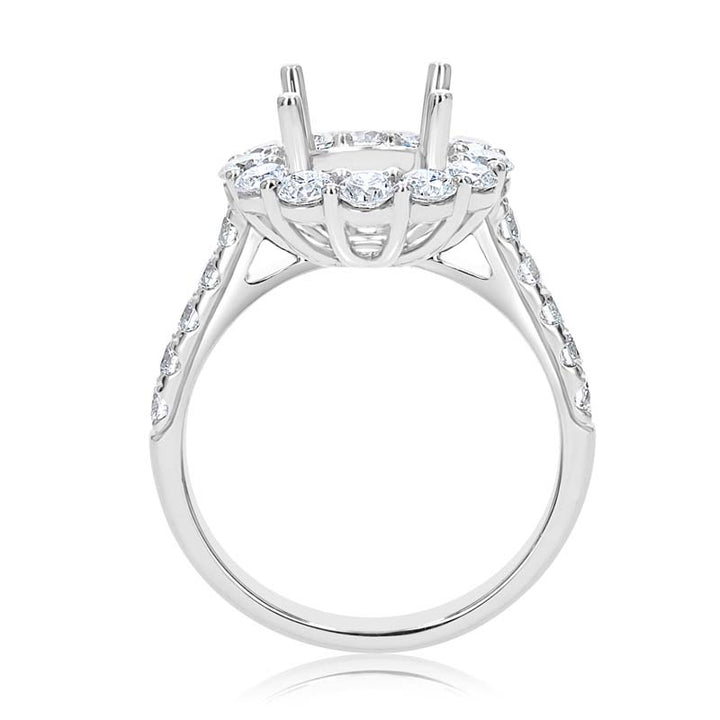 Iconic Diamond Circle Halo Platinum Engagement Ring Setting