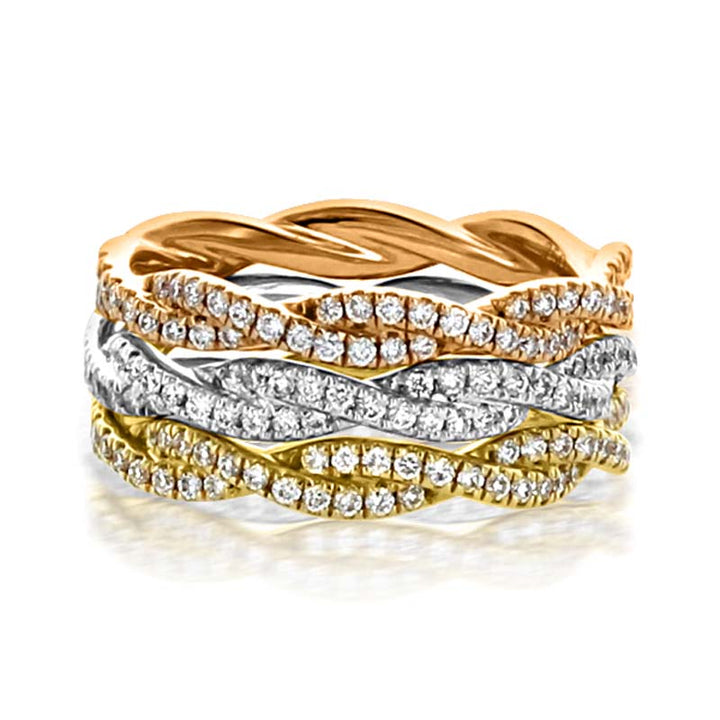 Enchanting French Twist Wedding Band In Platinum | Washington Diamond